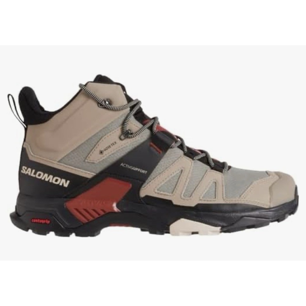 Salomon X Ultra 4 Mid Gore-Tex Hiking Boots Waterproof Vintage Khaki Black US 13 - Picture 2 of 14